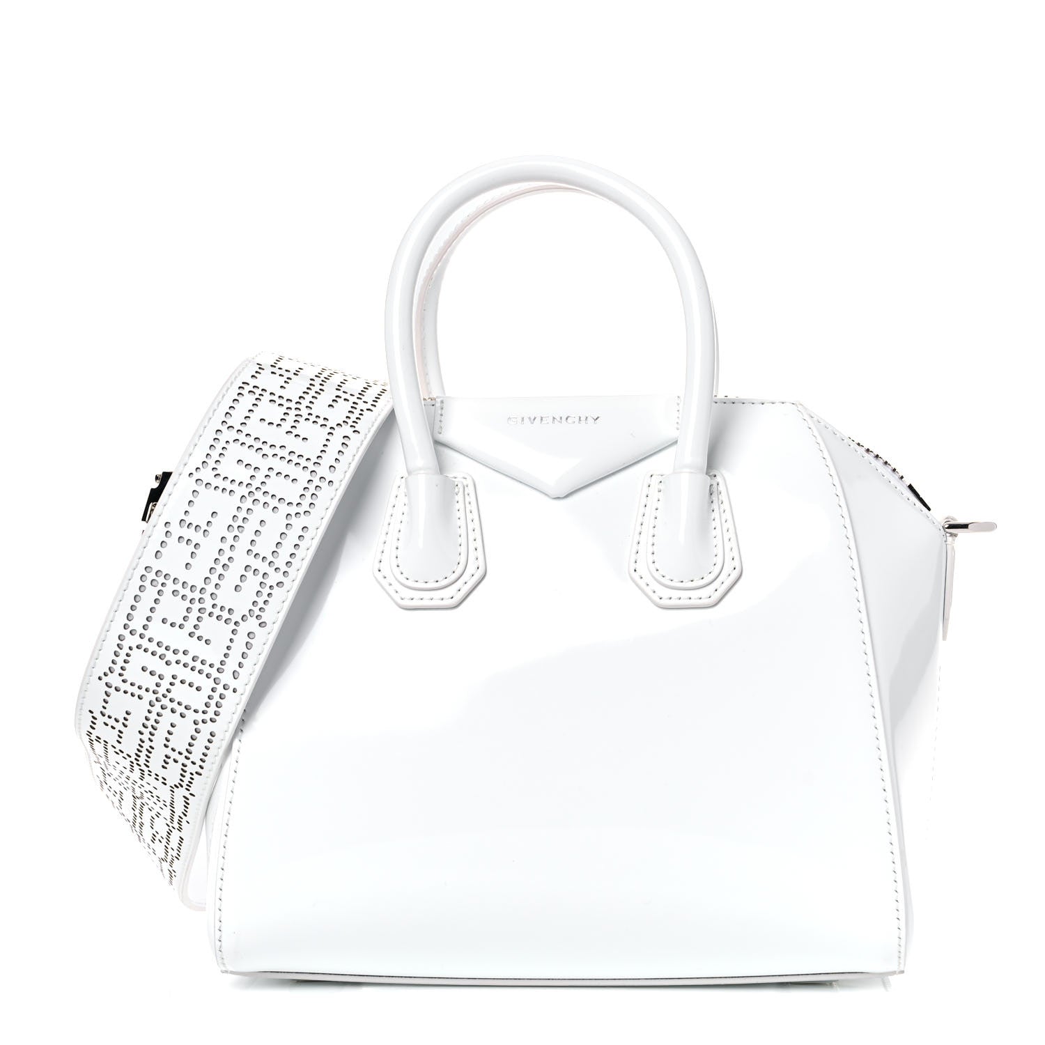Givenchy Shiny Lord Calfskin Perforated Mini 4G Antigona White 1 of 16