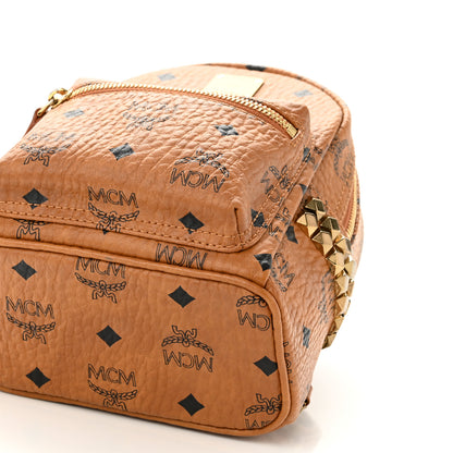 MCM Visetos Side Stud X-Mini Stark Bebe Boo Backpack Cognac 9 of 9