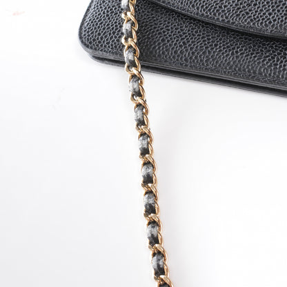 Chanel Caviar CC Wallet on Chain Black 9 of 9