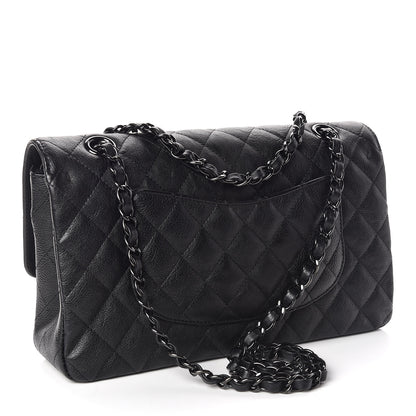 Chanel Crumpled Calfskin Quilted Medium Double Flap So Black 3 of 10
