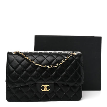 Chanel Caviar Quilted Jumbo Double Flap Black 11 of 11