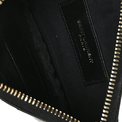 Saint Laurent Calfskin Matelasse Monogram Key Pouch Black 5 of 8