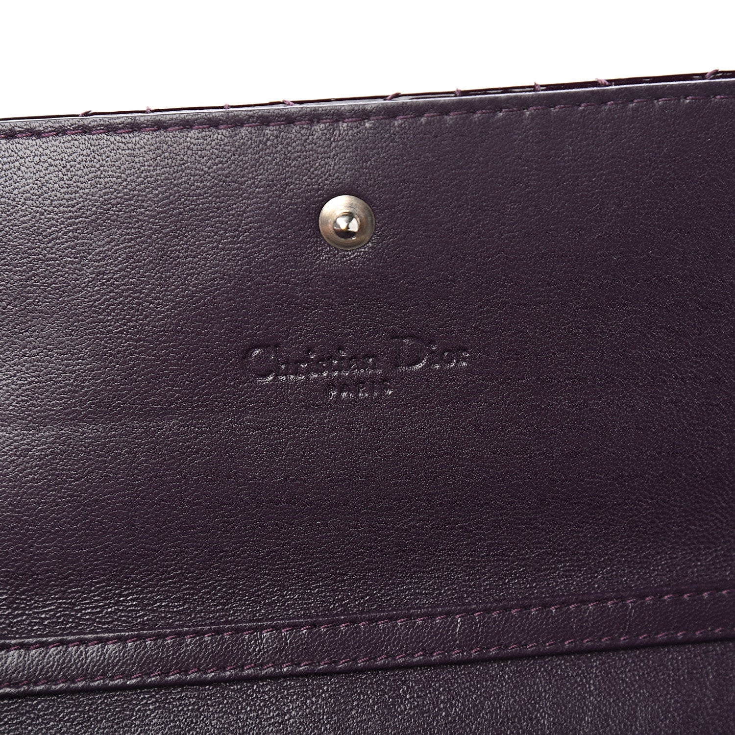 Christian Dior Patent Cannage Rendezvous Chain Wallet Purple 5 of 6