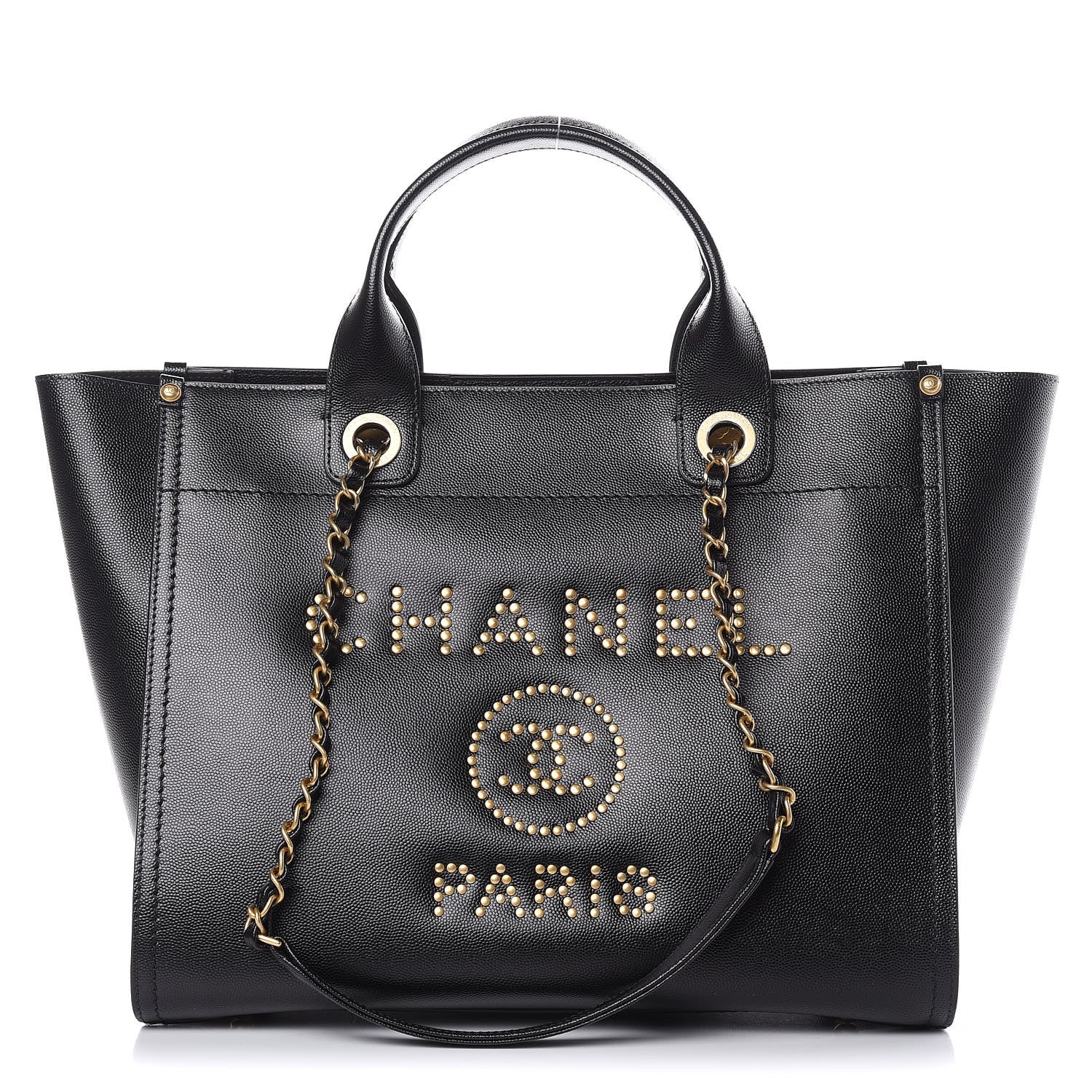 Chanel Caviar Small Studded Deauville Tote Black 1 of 9
