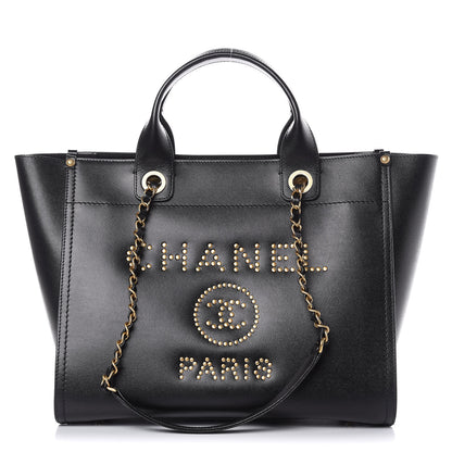 Chanel Caviar Small Studded Deauville Tote Black 1 of 9
