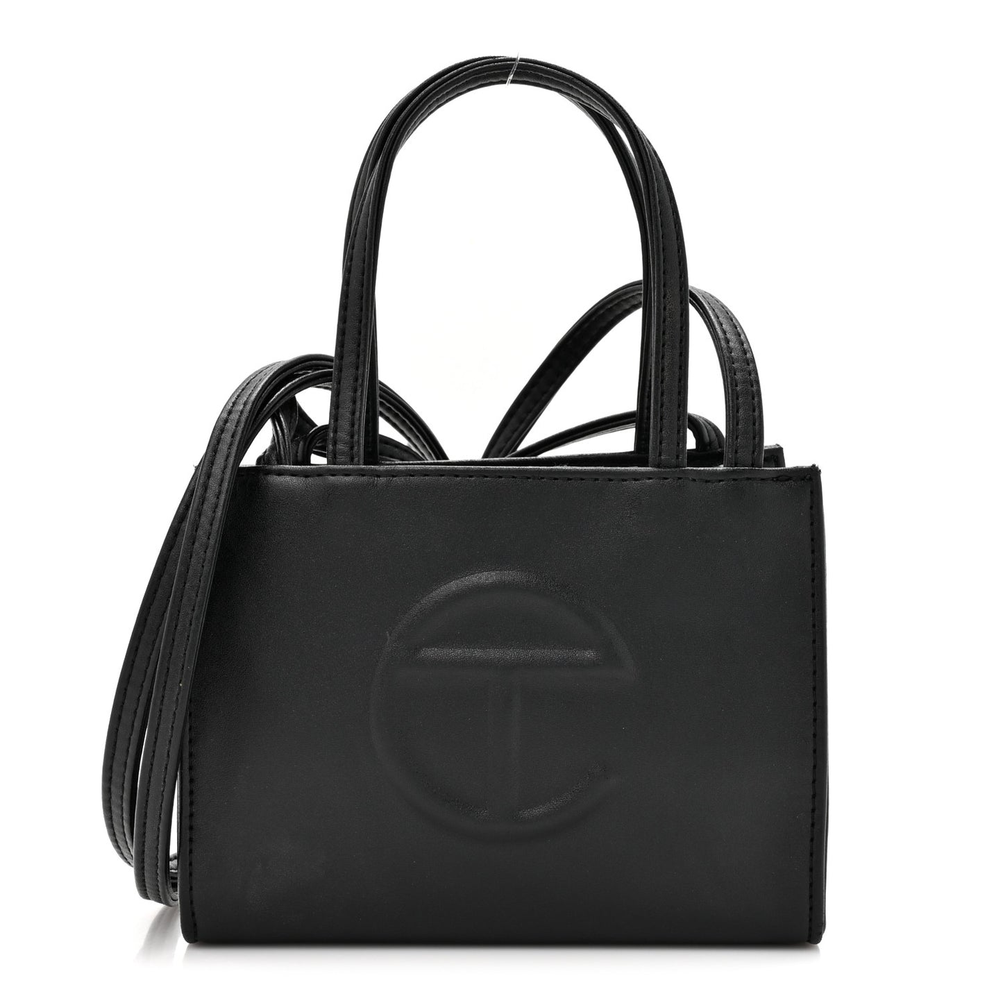 Vegan Leather Small Shopping Bag Black
