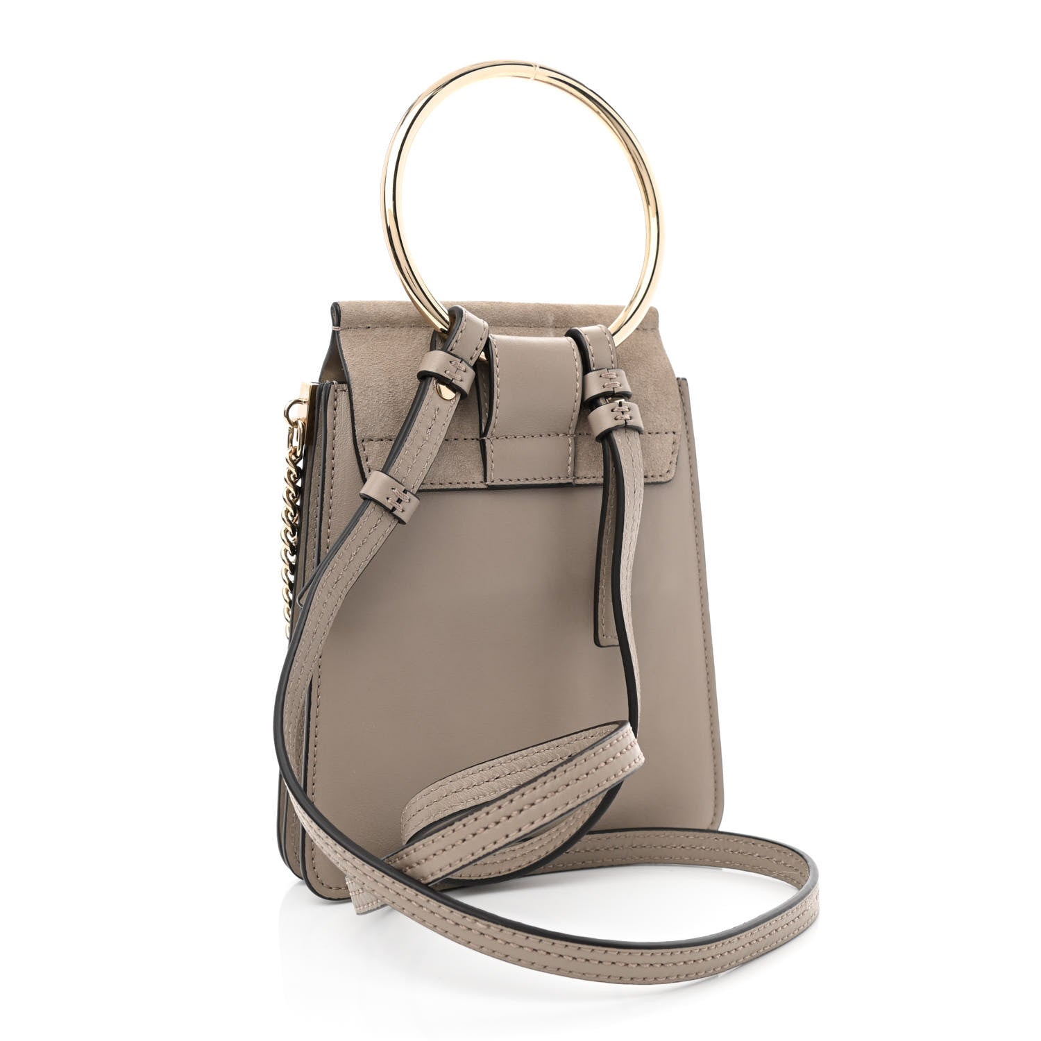 Chloe Suede Calfskin Mini Faye Bracelet Bag Motty Grey 3 of 11