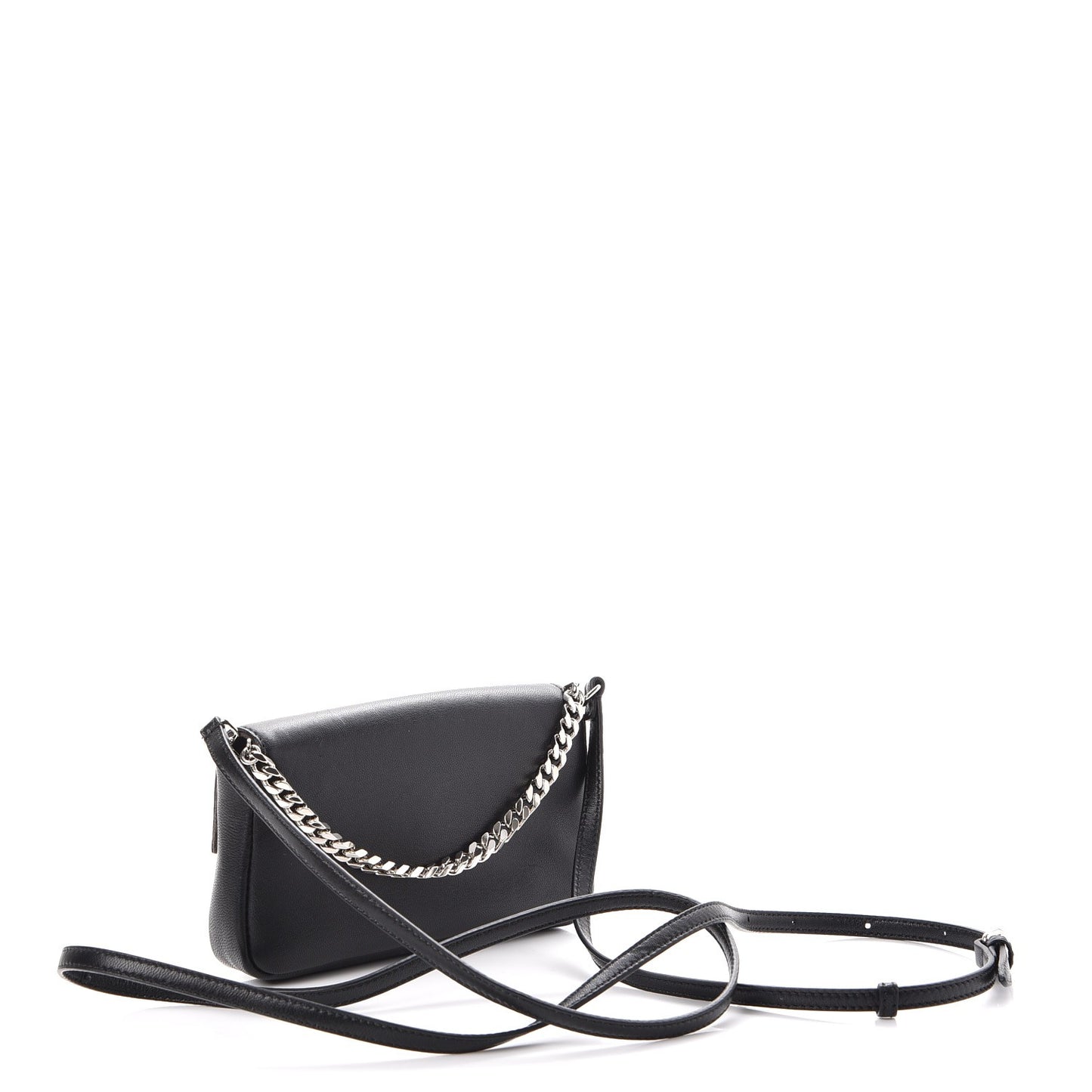Nappa Rabbit Fox Fur Micro Buggie Baguette Black
