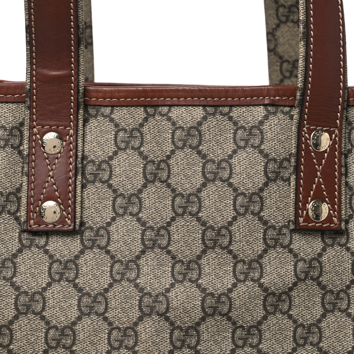 Gucci GG Plus Monogram Small Signature Web Loop Vertical Tote Light Brown 8 of 10