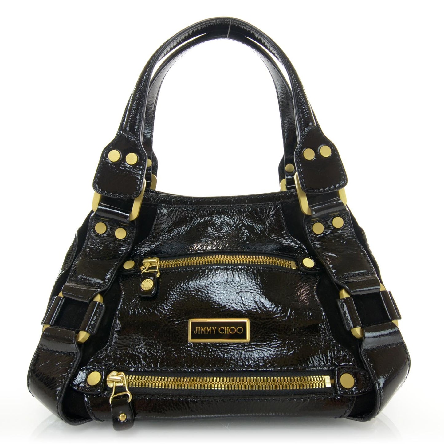 Liquid Patent Leather and Suede Mahala Black