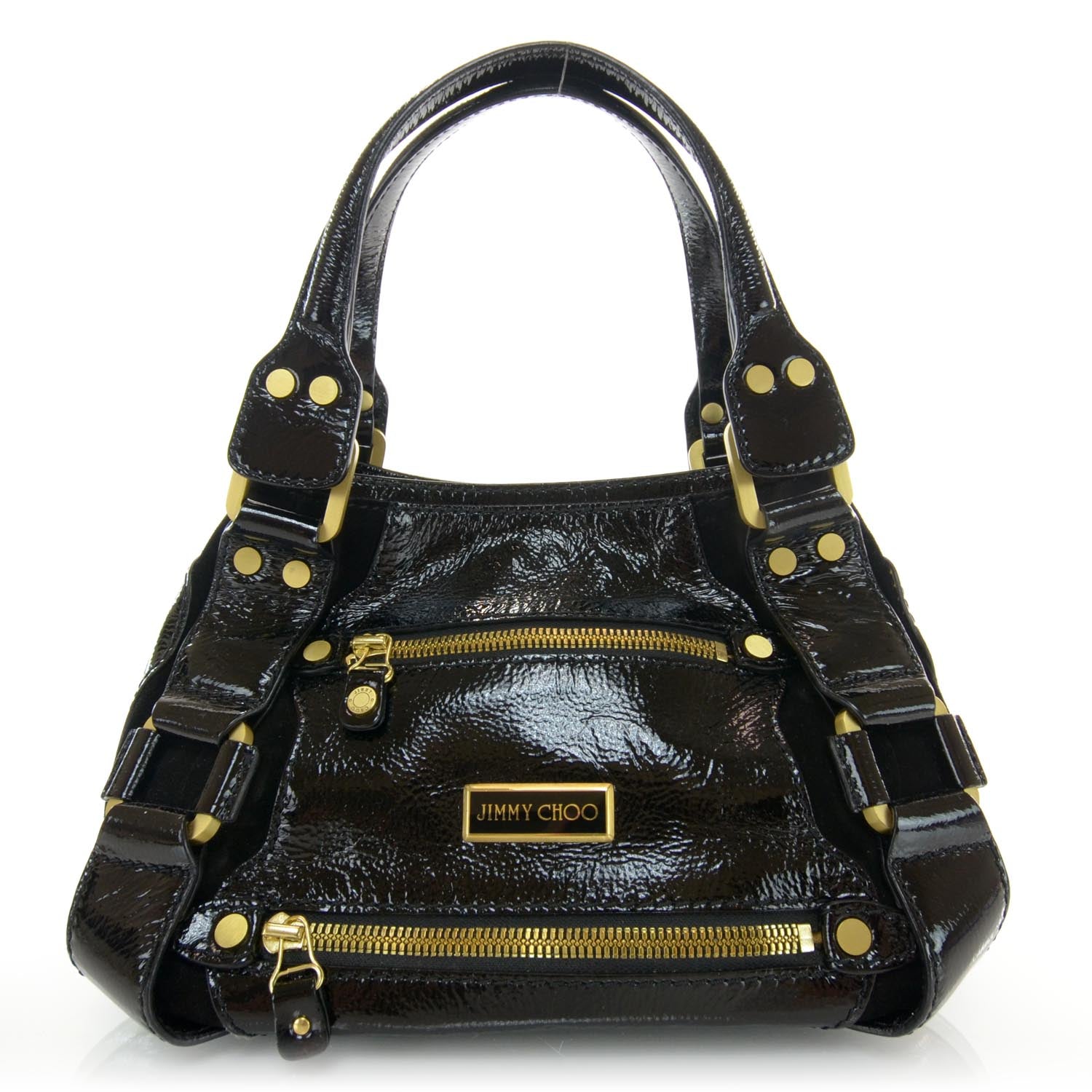 Jimmy Choo Liquid Patent Leather and Suede Mahala Black 1 of 6