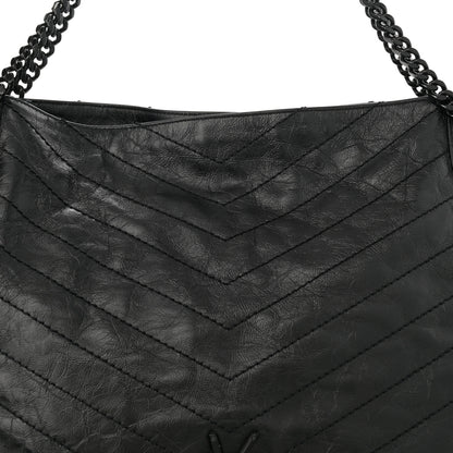 Saint Laurent Crinkled Calfskin Matelasse Monogram Large Niki Shopper Tote Black 8 of 15
