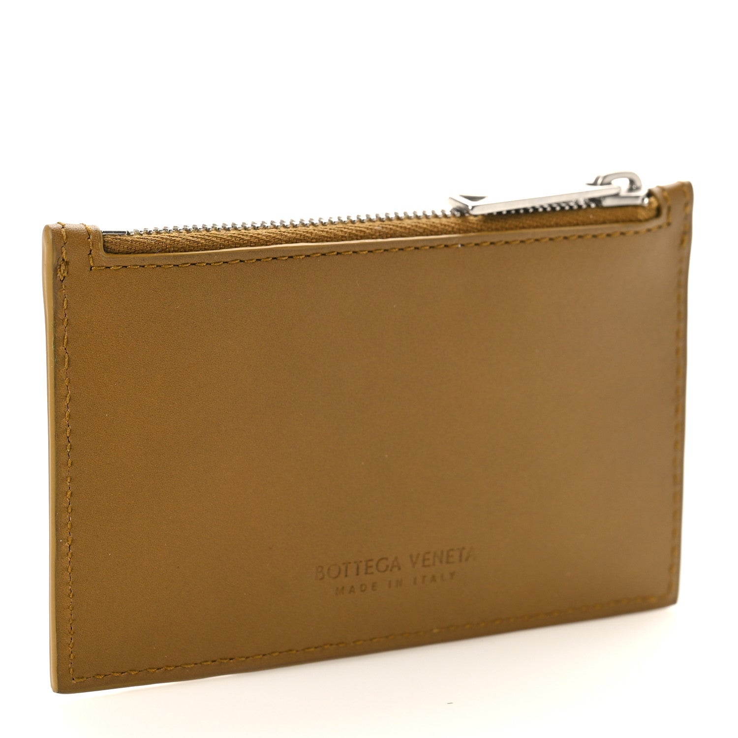 Bottega Veneta Calfskin Intrecciato Zip Card Holder Moutarde 3 of 8