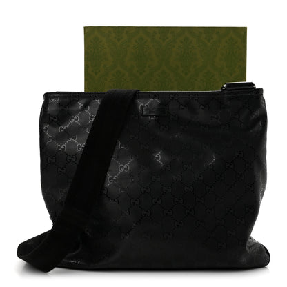 Gucci Imprime Monogram Medium Flat Messenger Bag Black 13 of 13
