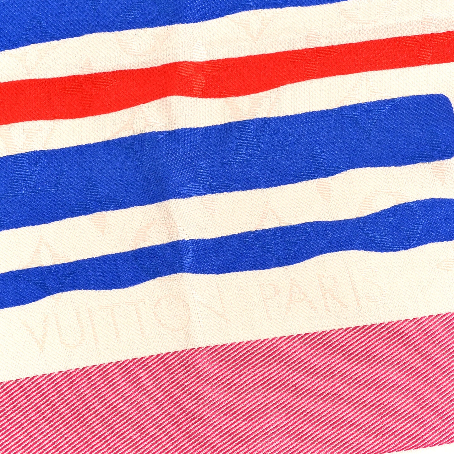 Silk Wool Monogram Shawl Pink Blue