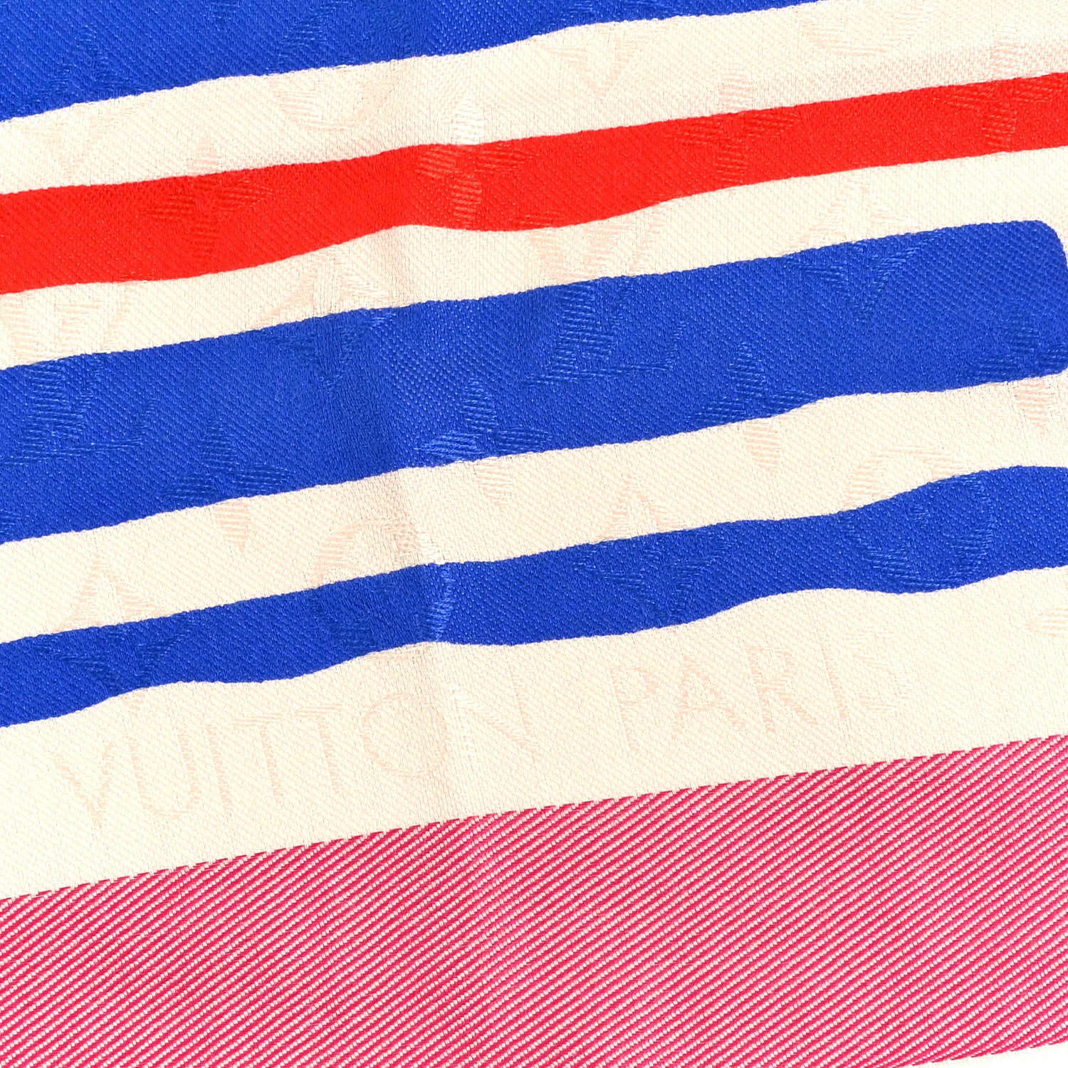 Louis Vuitton Silk Wool Monogram Shawl Pink Blue 2 of 4