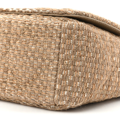 Christian Dior Calfskin Tweed Embroidered Cannage Medium Caro Bag Beige Gold 8 of 13