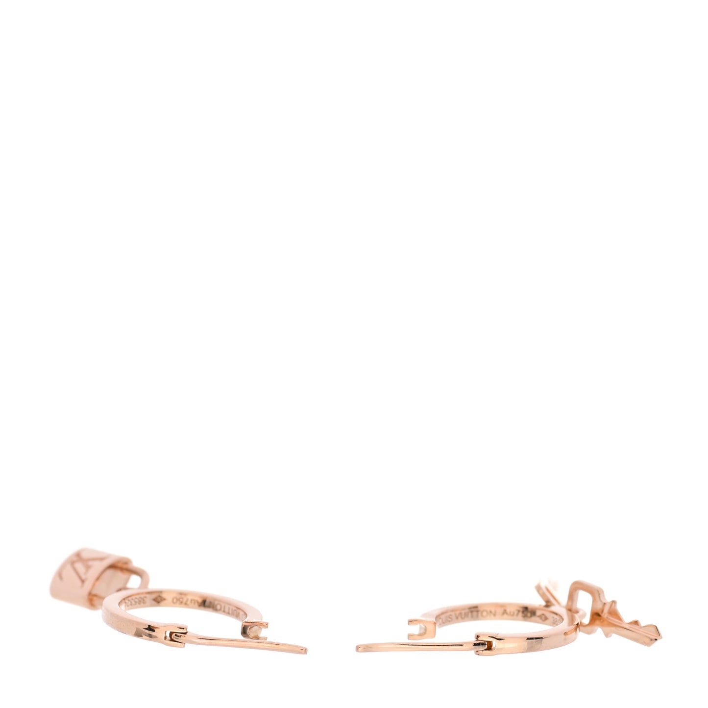 18K Pink Gold Lockit Hoop Earrings
