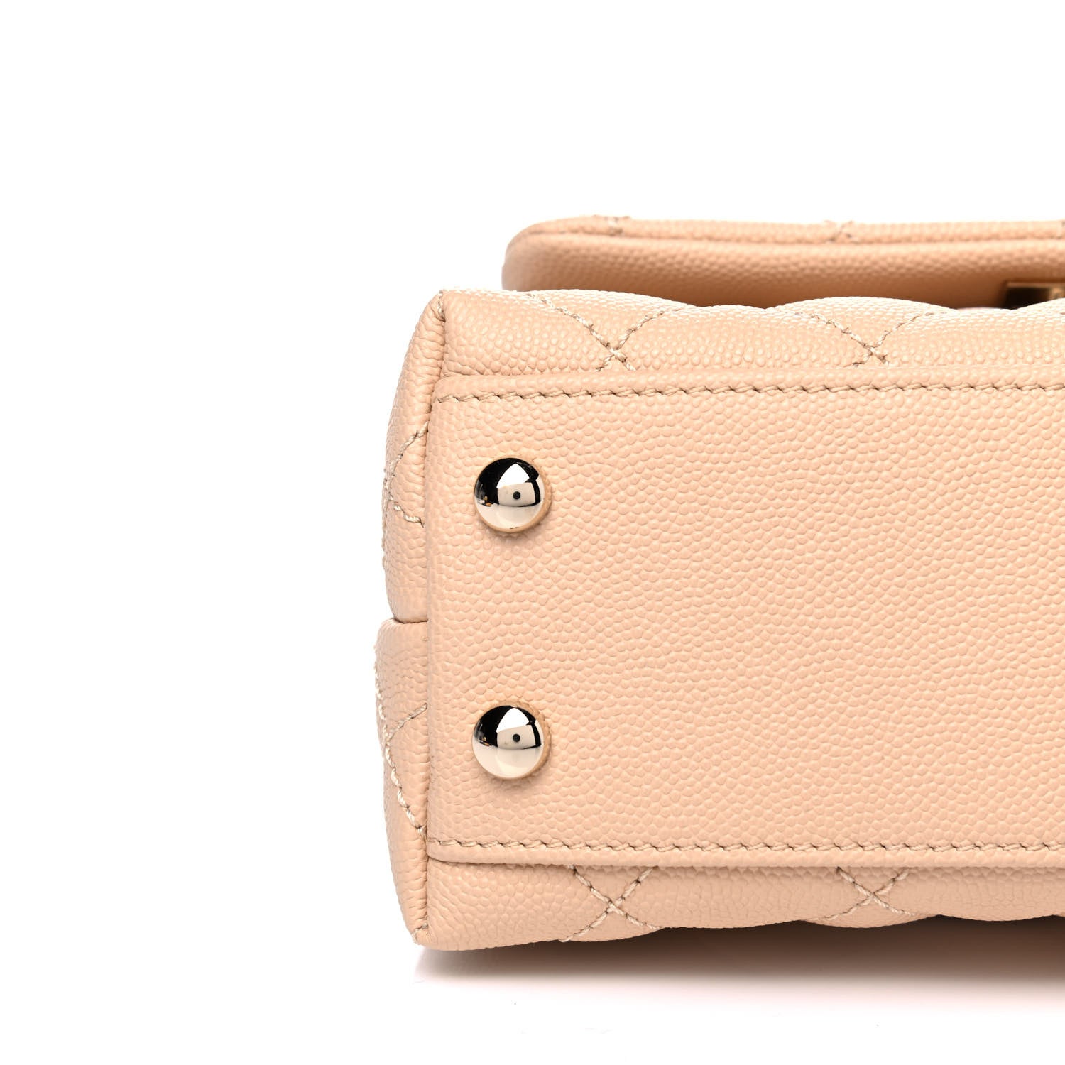 Chanel Caviar Lizard Embossed Quilted Extra Mini Coco Handle Flap Beige 6 of 6