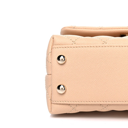 Chanel Caviar Lizard Embossed Quilted Extra Mini Coco Handle Flap Beige 6 of 6