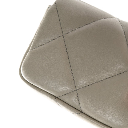 Chanel Lambskin Quilted Chanel 19 Flap Belt Bag Grey 7 of 8