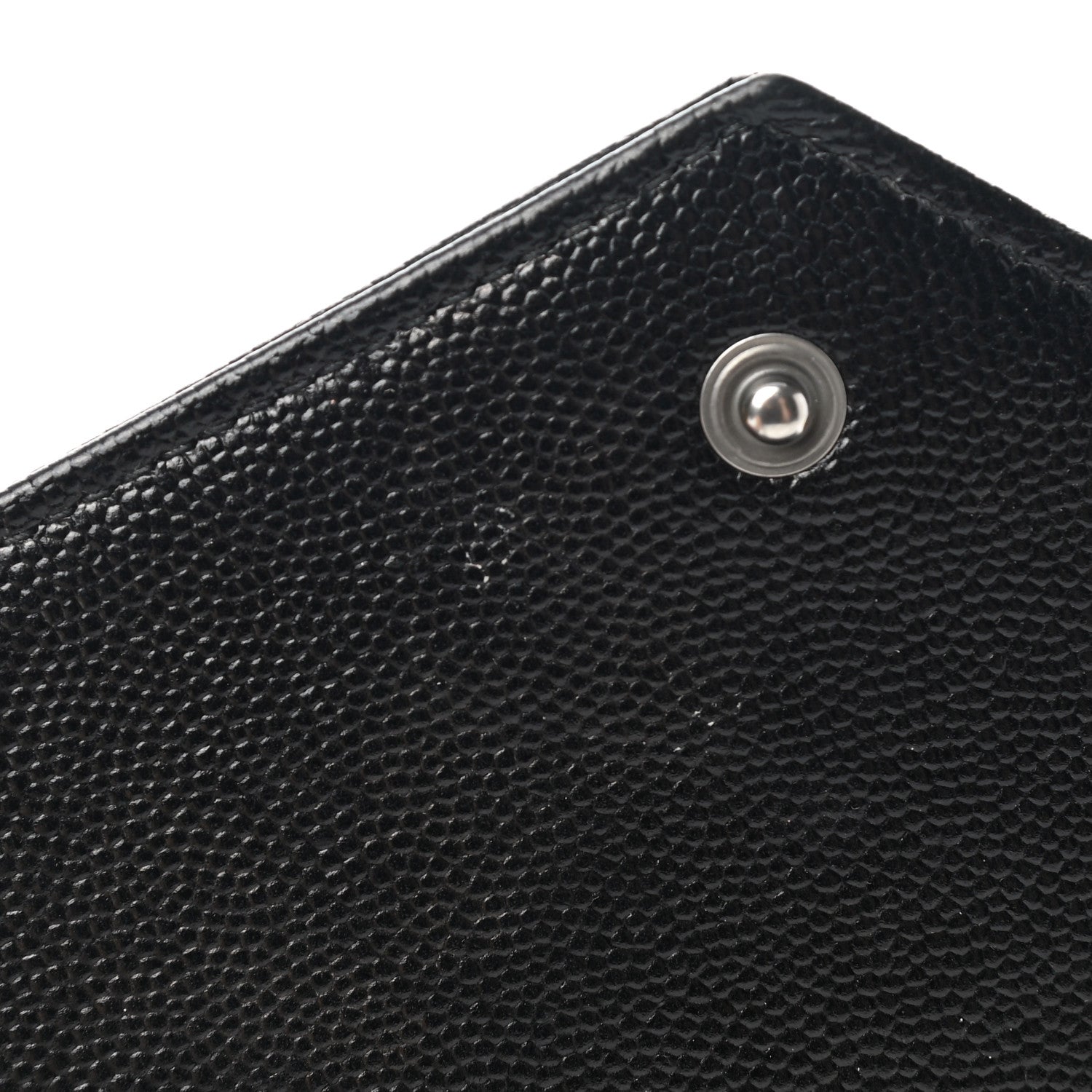 Saint Laurent Grain De Poudre Matelasse Chevron Monogram Chain Wallet Black 6 of 12