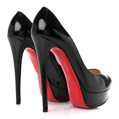 Christian Louboutin Patent Lady Peep 150 Pumps 37.5 Black 4 of 9