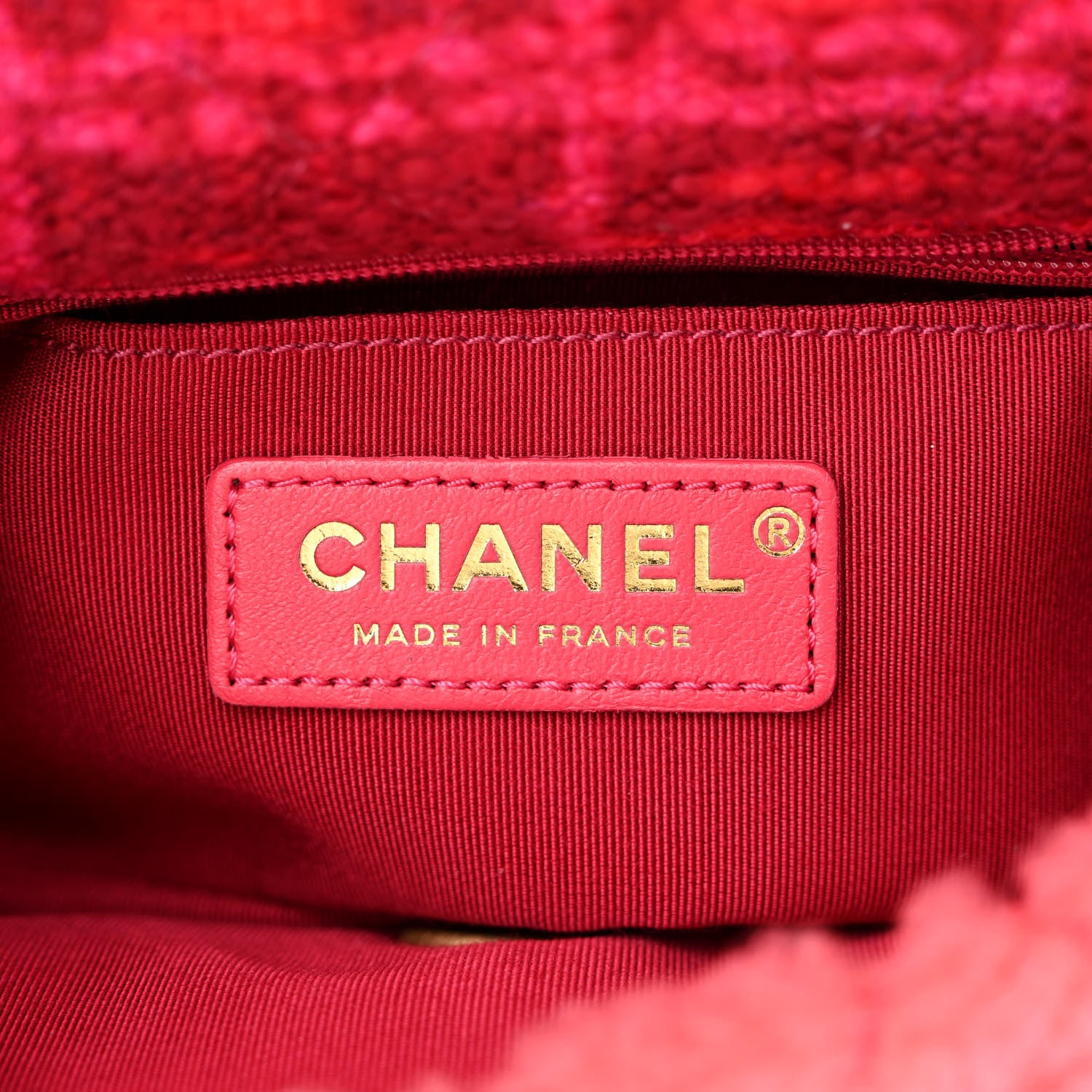 Chanel Shearling Tweed Quilted Mini Square Flap Bag Pink 6 of 10
