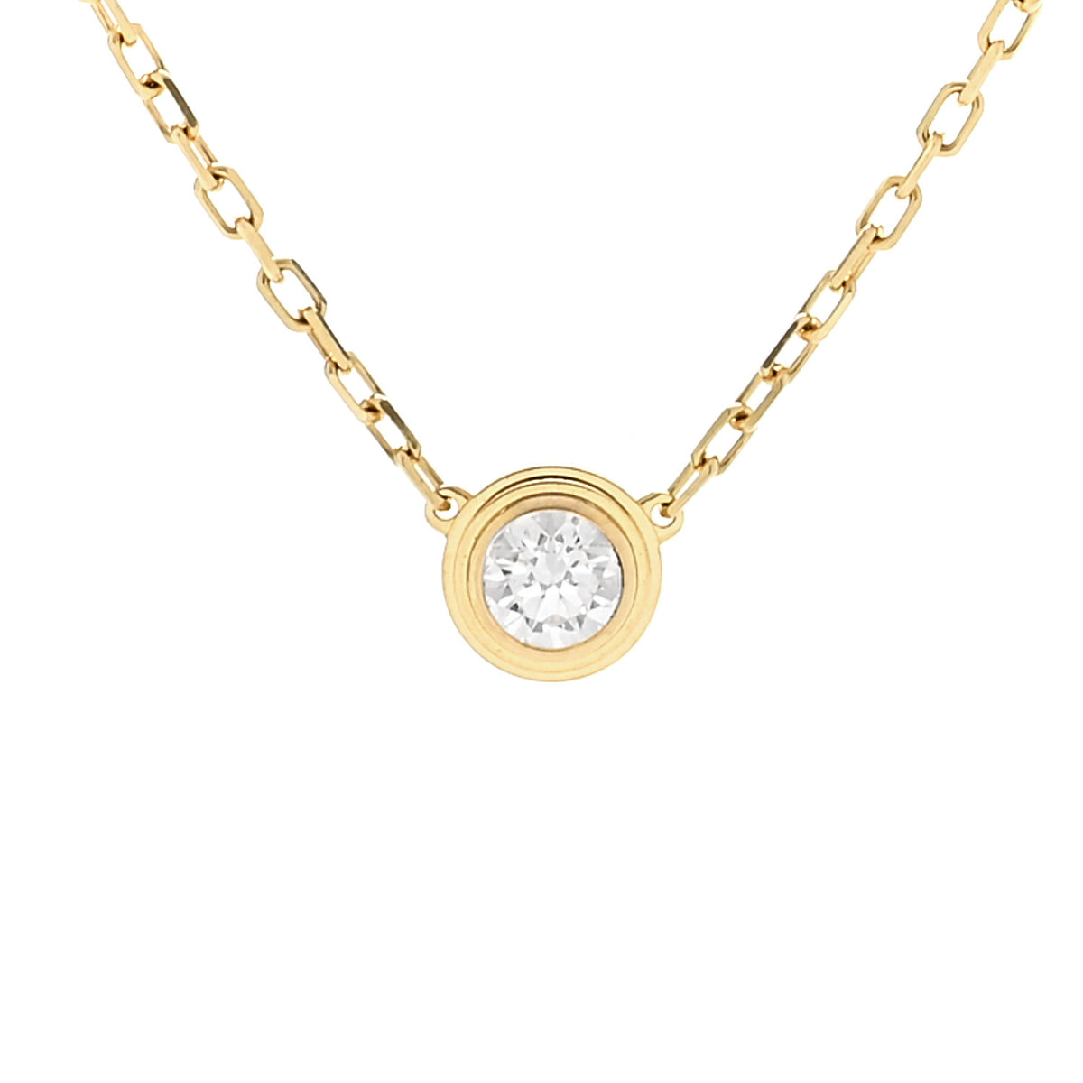 Cartier 18K Yellow Gold Diamond LM D'Amour Pendant Necklace 4 of 7