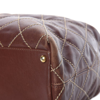 Chanel Calfskin Quilted Surpique Hobo Brown 14 of 21