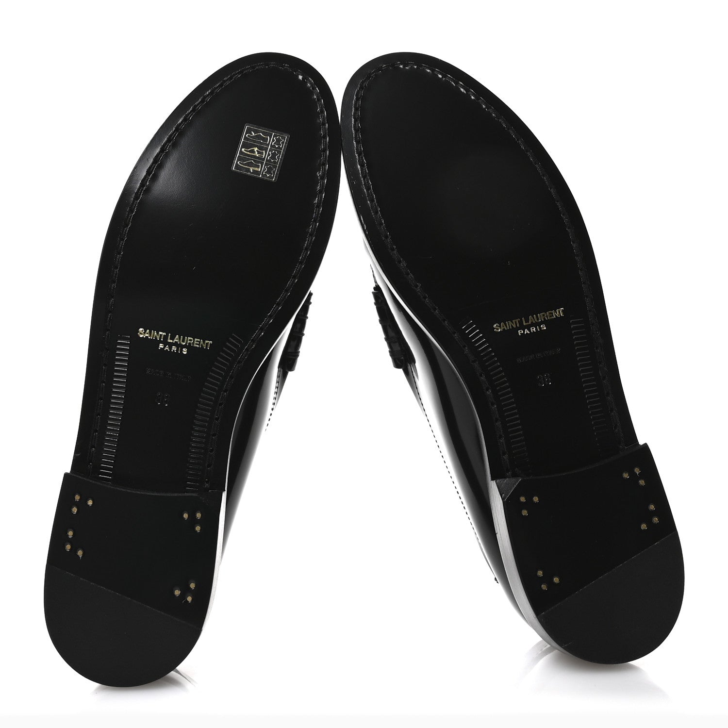 Saint Laurent Calfskin Penny Loafers 38 Black 6 of 8