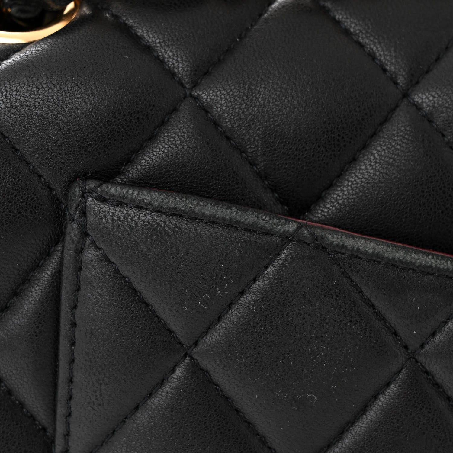 Chanel Lambskin Quilted Medium Double Flap Black 13 of 14