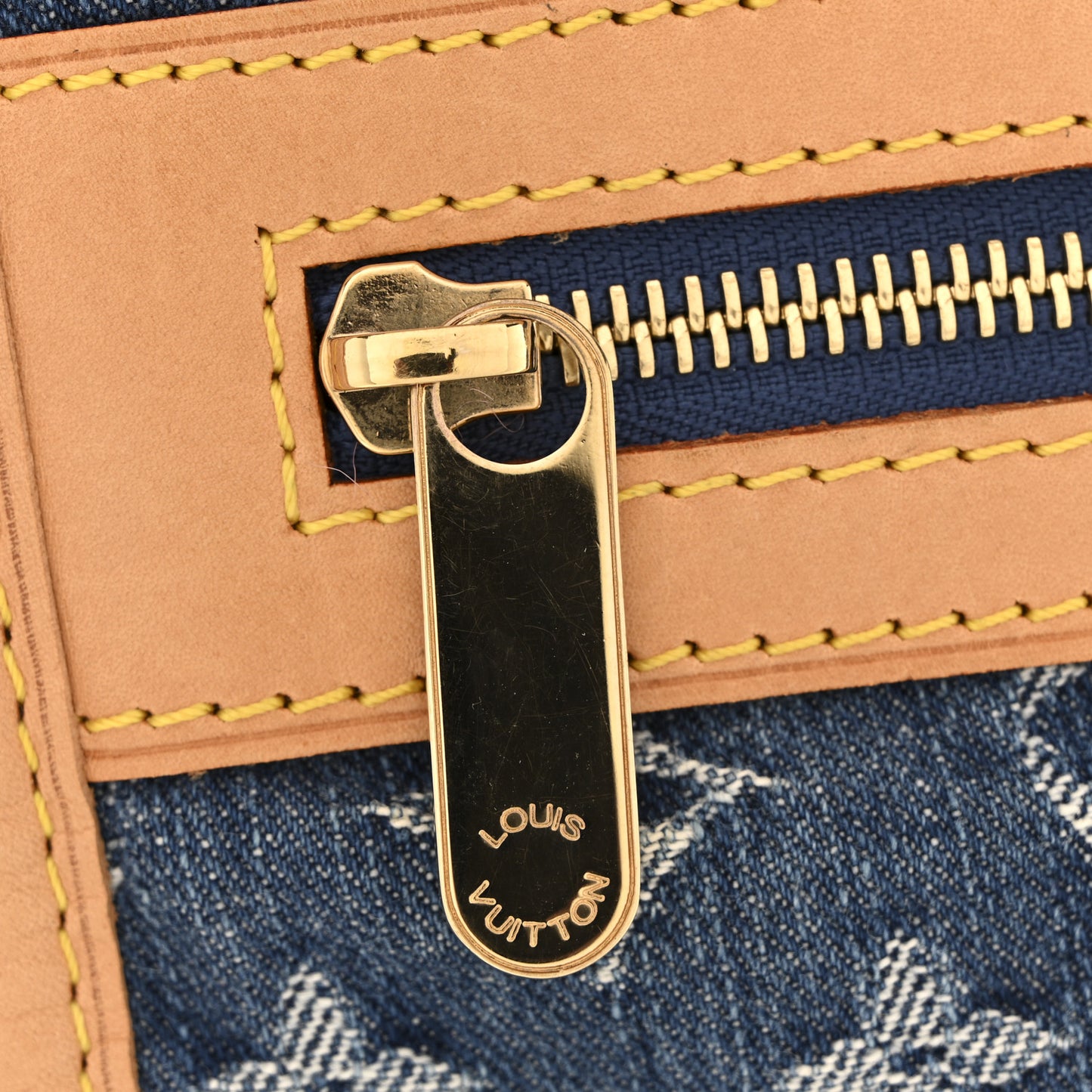 Monogram Denim Sac Plat Blue