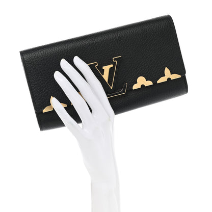 Louis Vuitton Taurillon Embellished Capucines Long Wallet Black 2 of 6