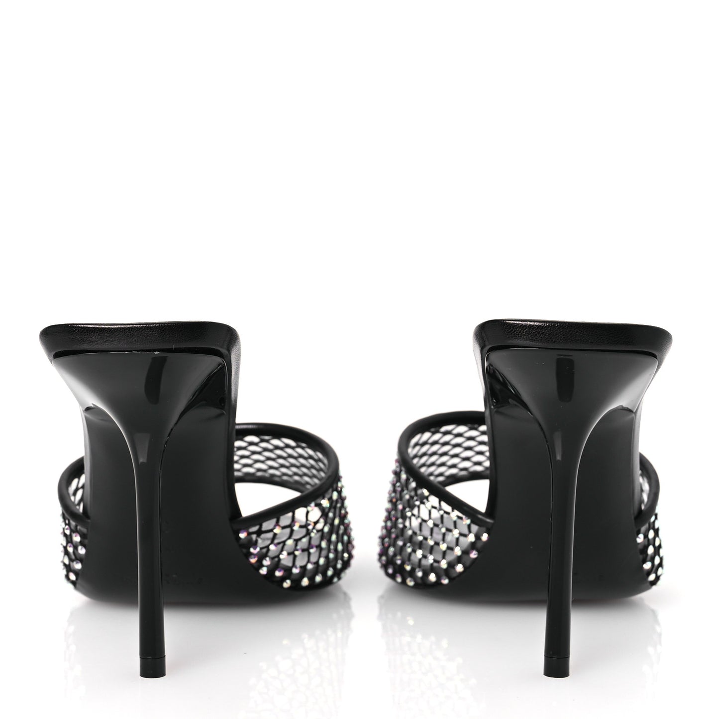 Mesh Strass Giqua 95 Mule Sandals 39 Black