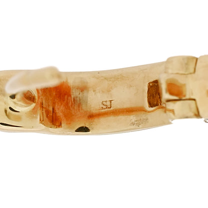 Foundrae 18K Yellow Gold Ceramic Strength Tenet Huggie Earring Red 4 of 5