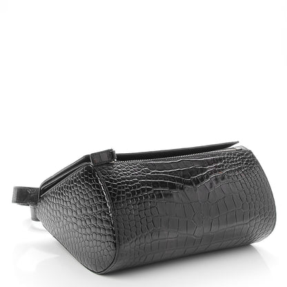 Givenchy Calfskin Crocodile Embossed Medium Pandora Box Crossbody Bag Black 4 of 10