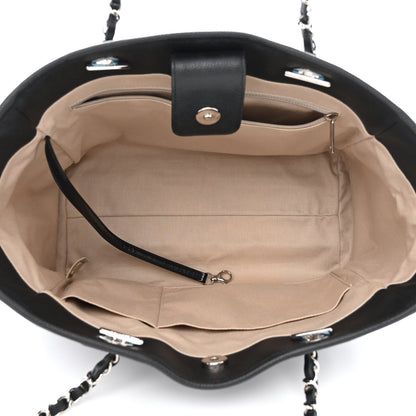 Chanel Glazed Calfskin Small Deauville Tote Black 5 of 11