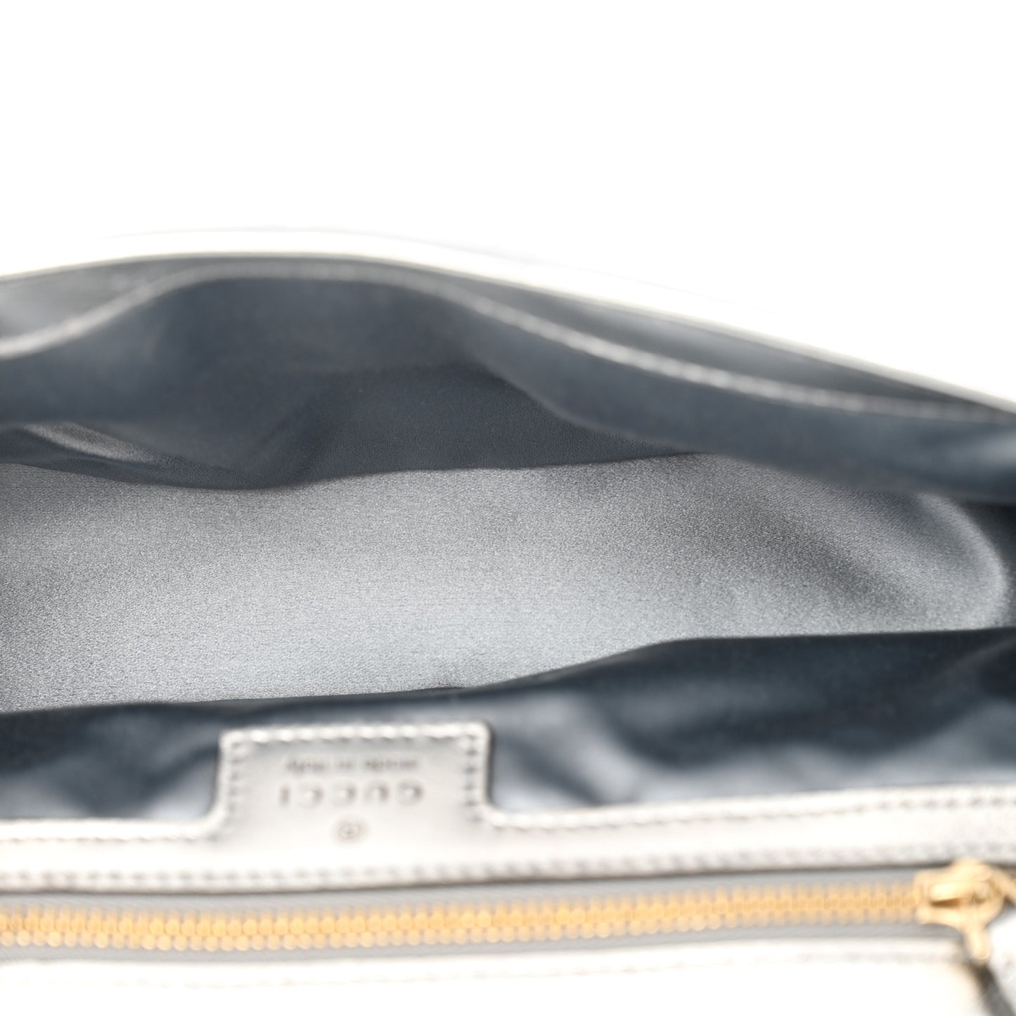 Iridescent Nappa Chevron Matelasse Small GG Marmont Shoulder Bag Iridescent Snow Light Blue