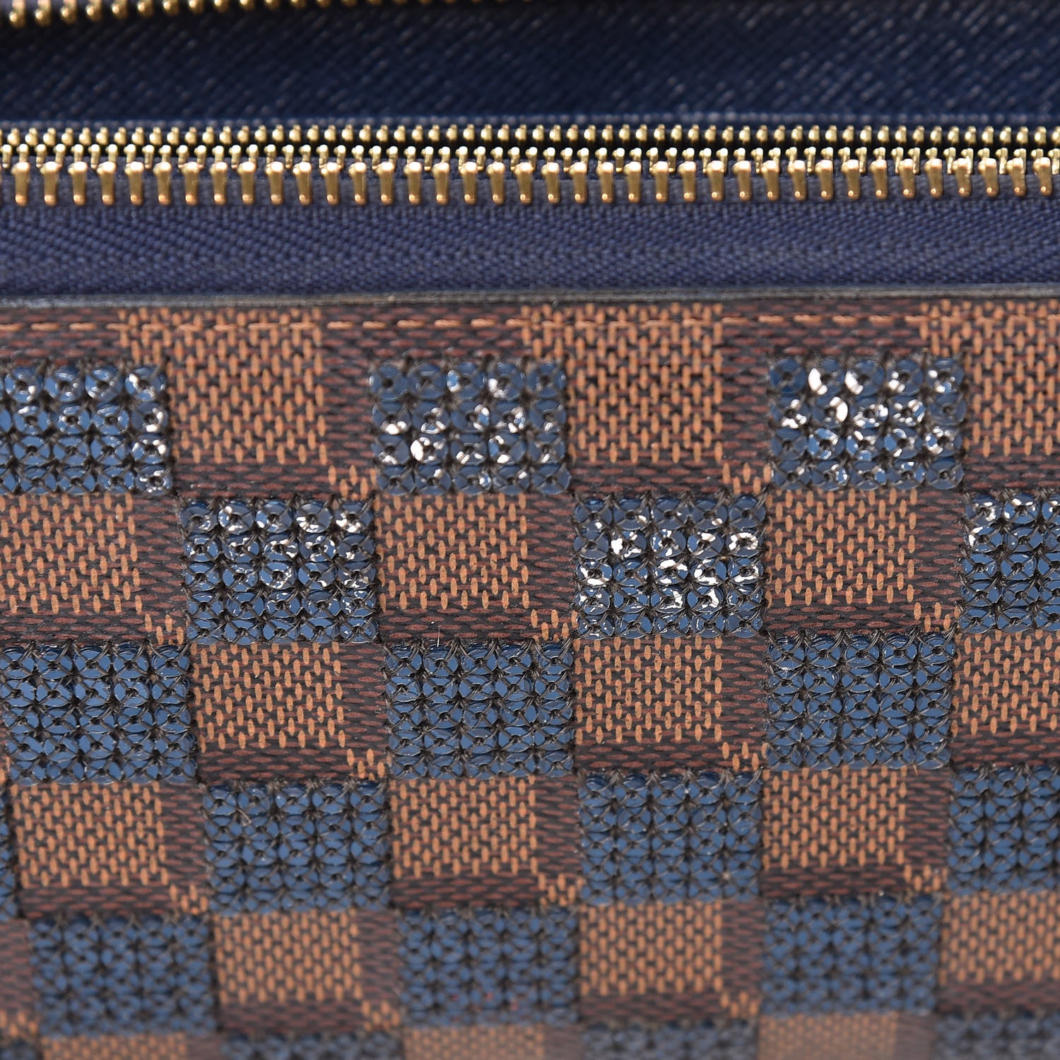 Louis Vuitton Damier Paillettes Zippy Wallet Blue 10 of 13