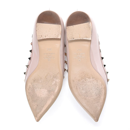 Valentino Garavani Patent Rockstud Ballerina Flats 36.5 Poudre 5 of 11
