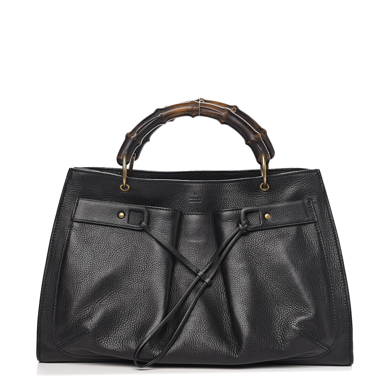 Gucci Calfskin Bamboo Handle Tote Black 1 of 10