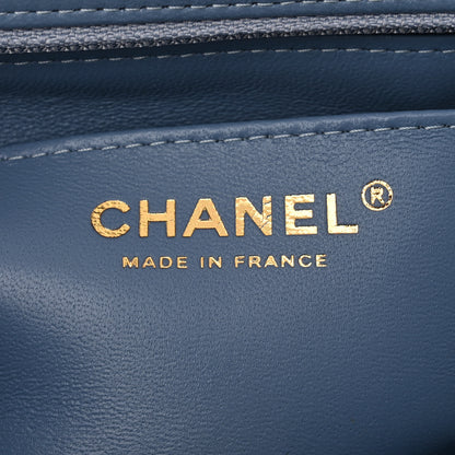 Chanel Printed Denim Quilted Mini Rectangular Flap Light Blue 6 of 11