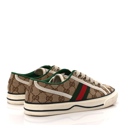Gucci GG Monogram Web Womens 1977 Tennis Sneakers 38 Beige Ebony Mystic White 4 of 7