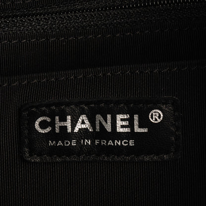 Chanel Deerskin Chevron Large CC Chain Bucket Drawstring Bag Black 6 of 7