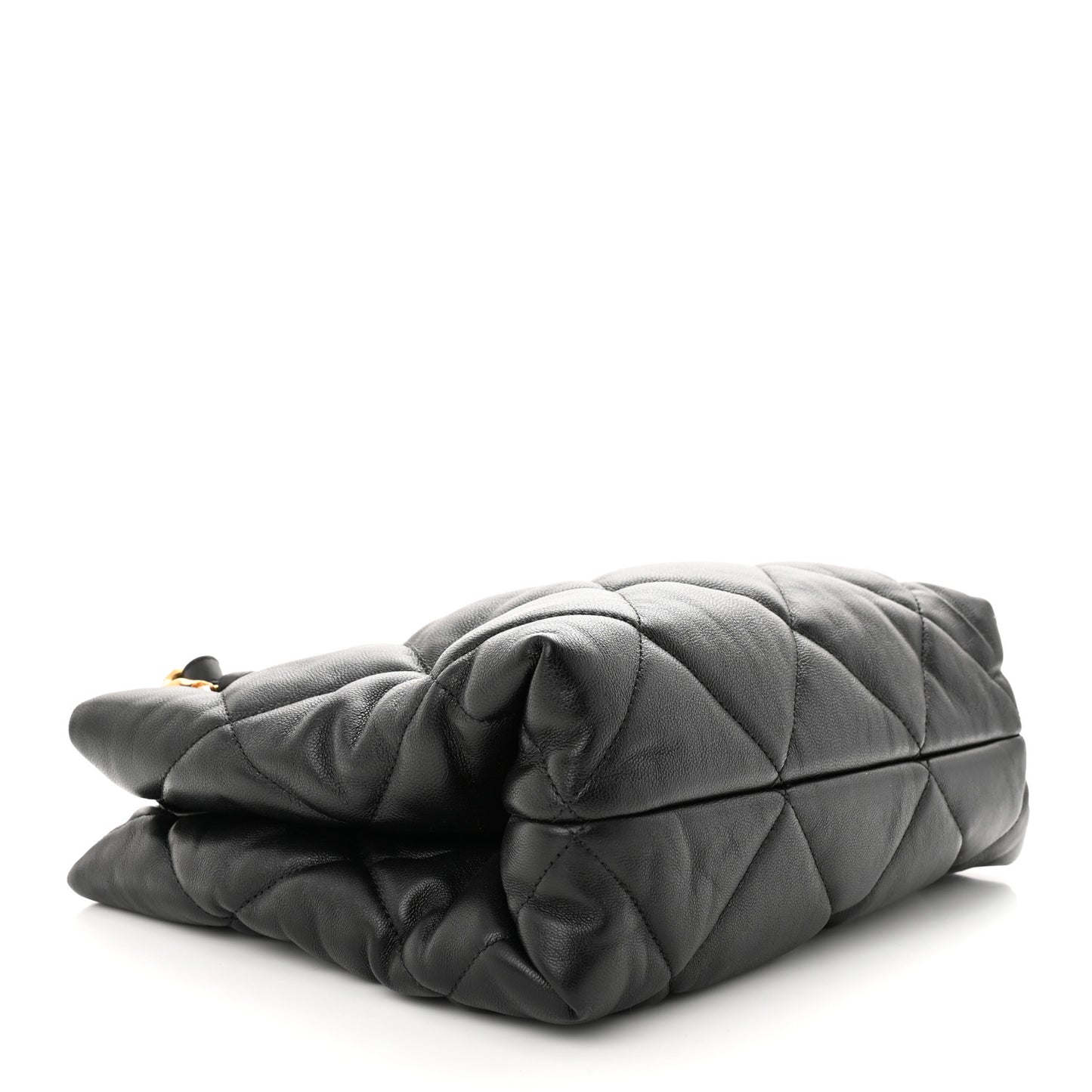 Lambskin Quilted Small Shopping Bag Black