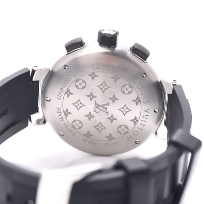 Louis Vuitton Stainless Steel Rubber 41mm Tambour GMT Automatic Watch Black 4 of 4