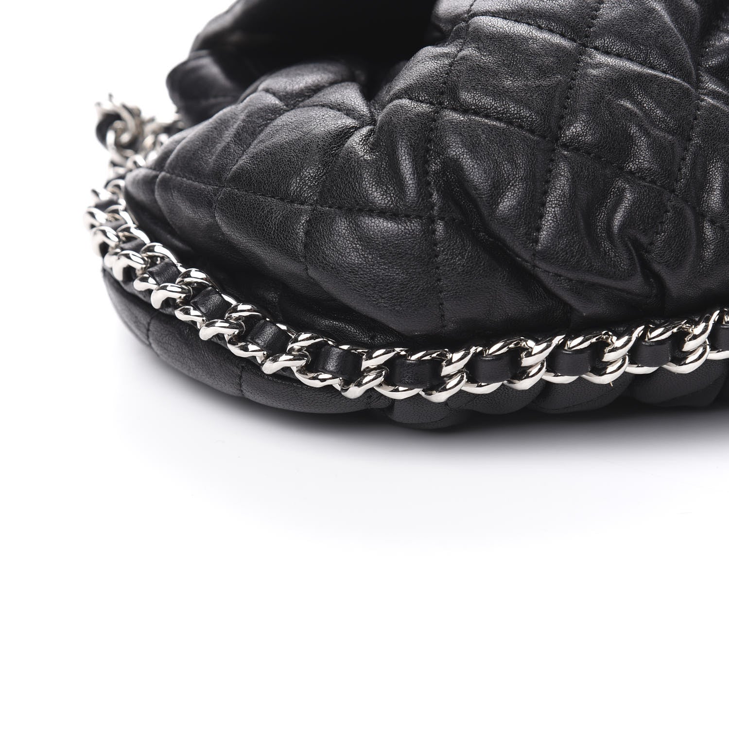 Chanel Washed Lambskin Quilted Medium Chain Around Messenger Black 8 of 10