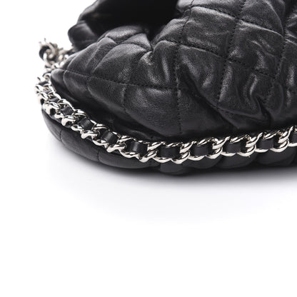 Chanel Washed Lambskin Quilted Medium Chain Around Messenger Black 8 of 10