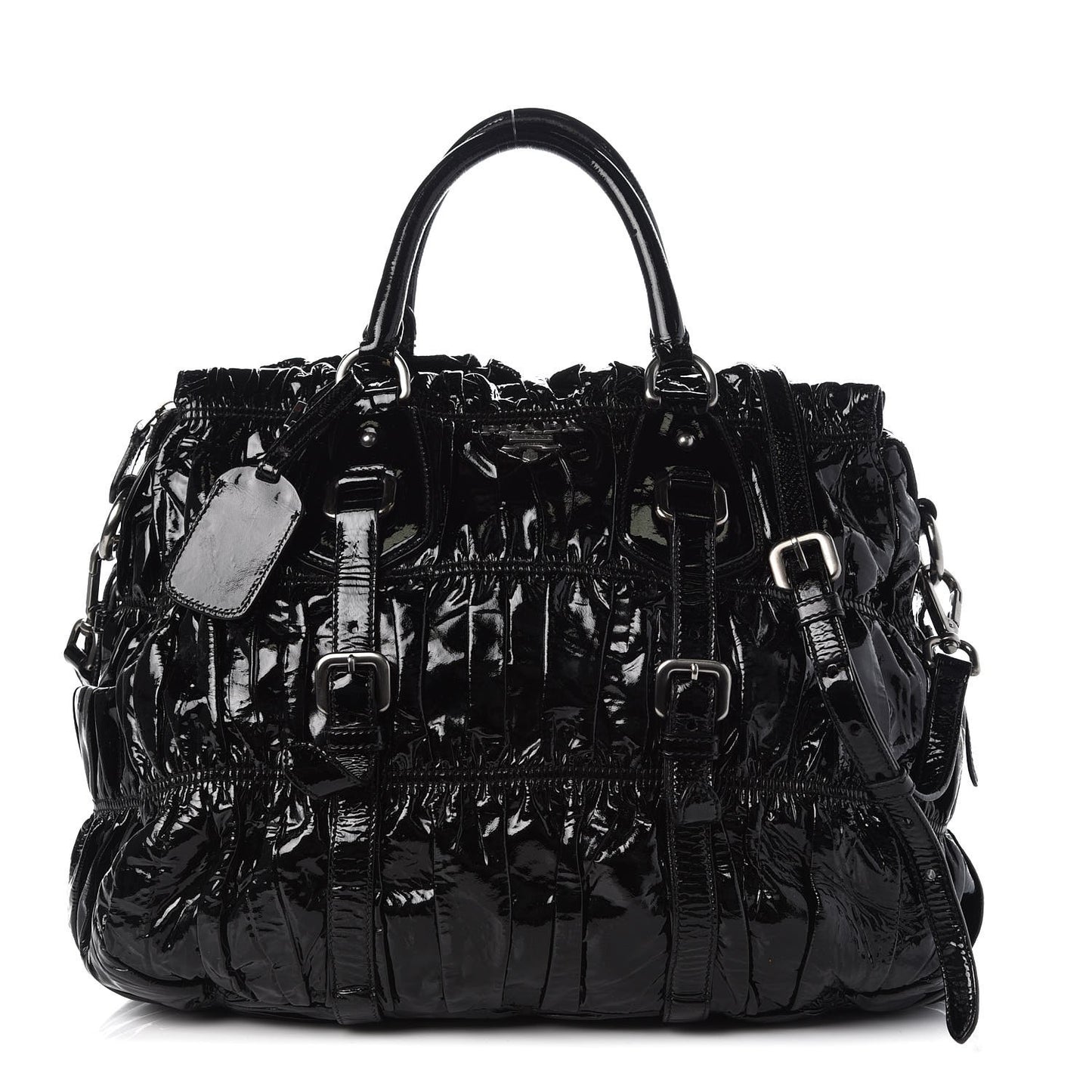 Vernice Gaufre Tote Black